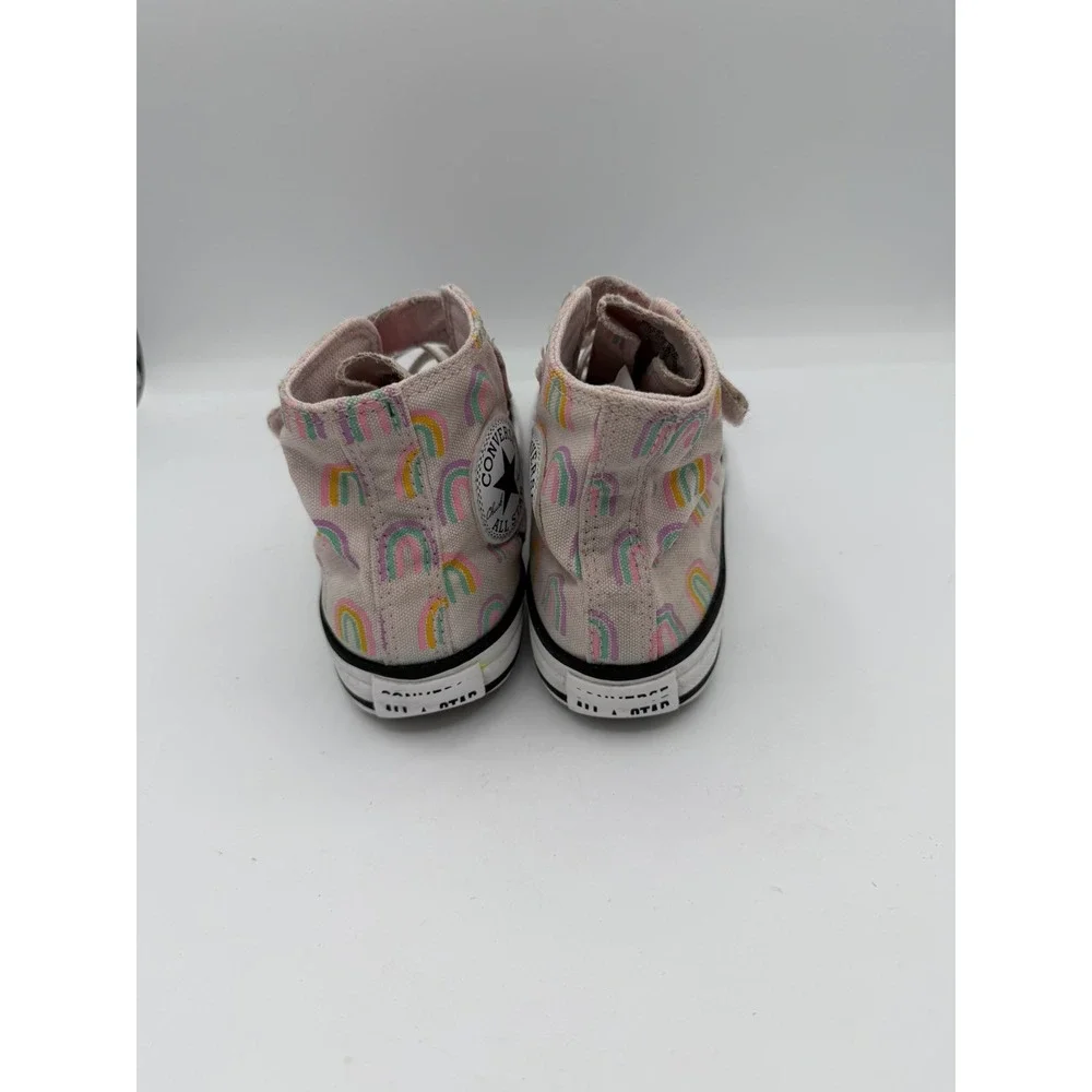 Converse Chuck Taylor Kids High Top Easy On Rainbows Print Sneakers Size 13